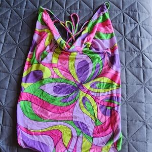 Party top drape neck tie back